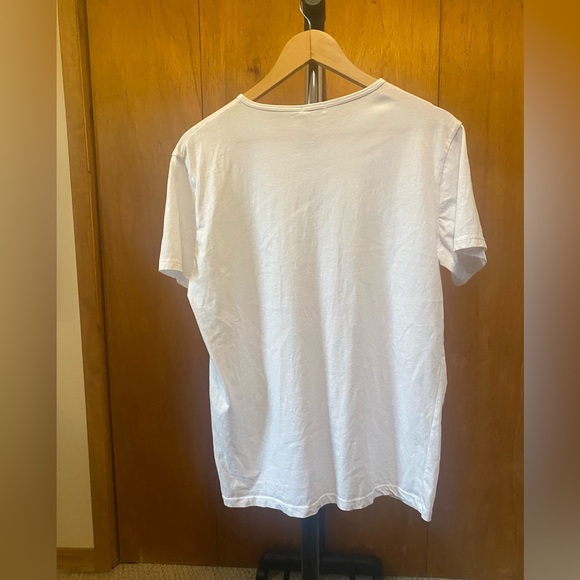 M.I.D.A Undici Men's White Short Sleeve Henley Organic Cotton T-Shirt Size L NWT - Picture 2 of 9